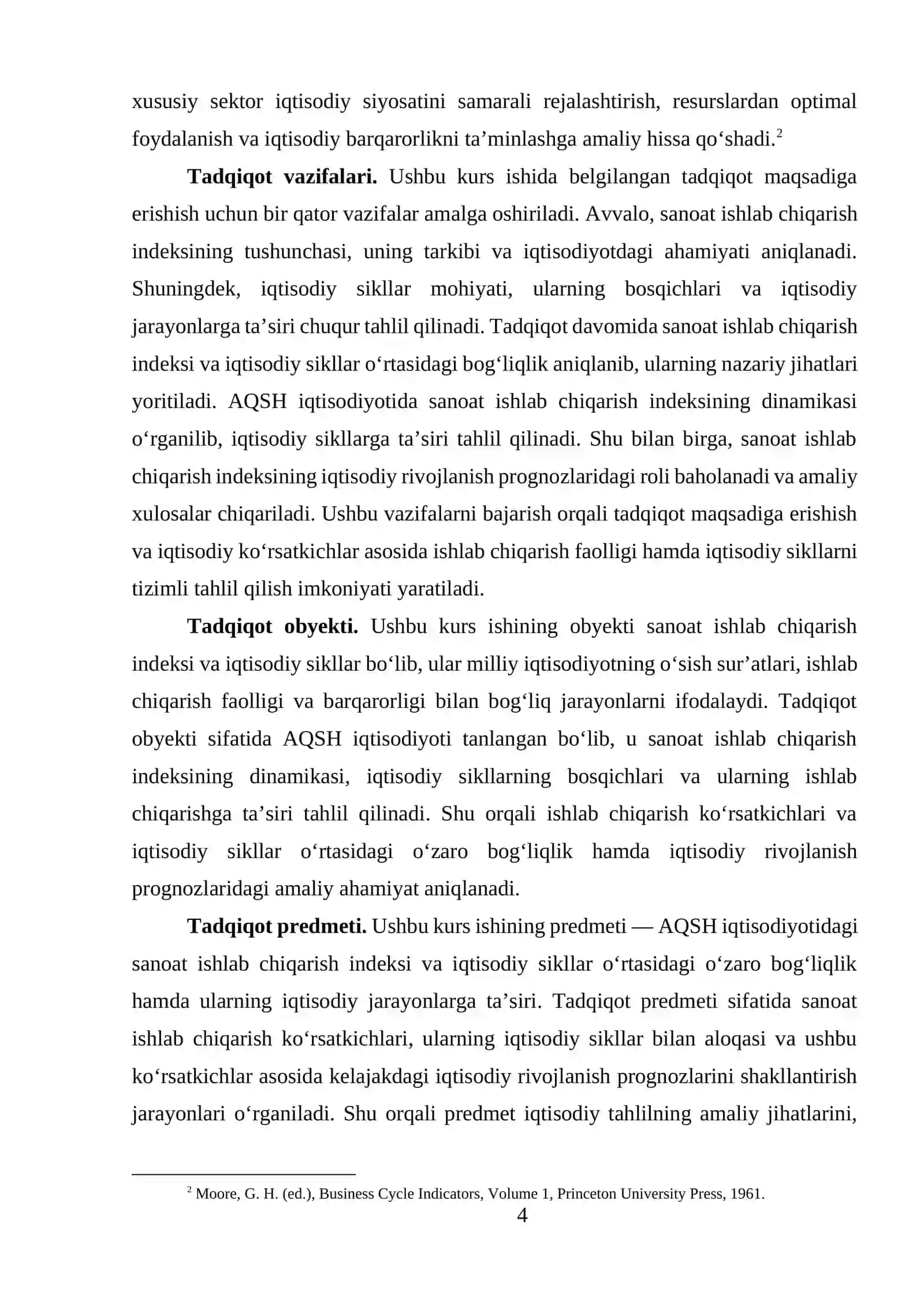 Sanoat ishlab chiqarish indeksi va iqtisodiy sikllar (AQSH misolida) mavzusida tayyor kurs ishi 4