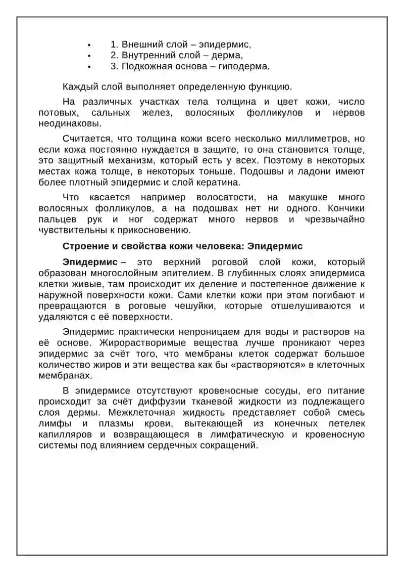 Строение и основные функции кожи человека 4