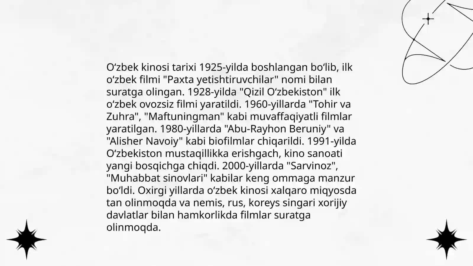 O'zbek kinosining tarixi 4