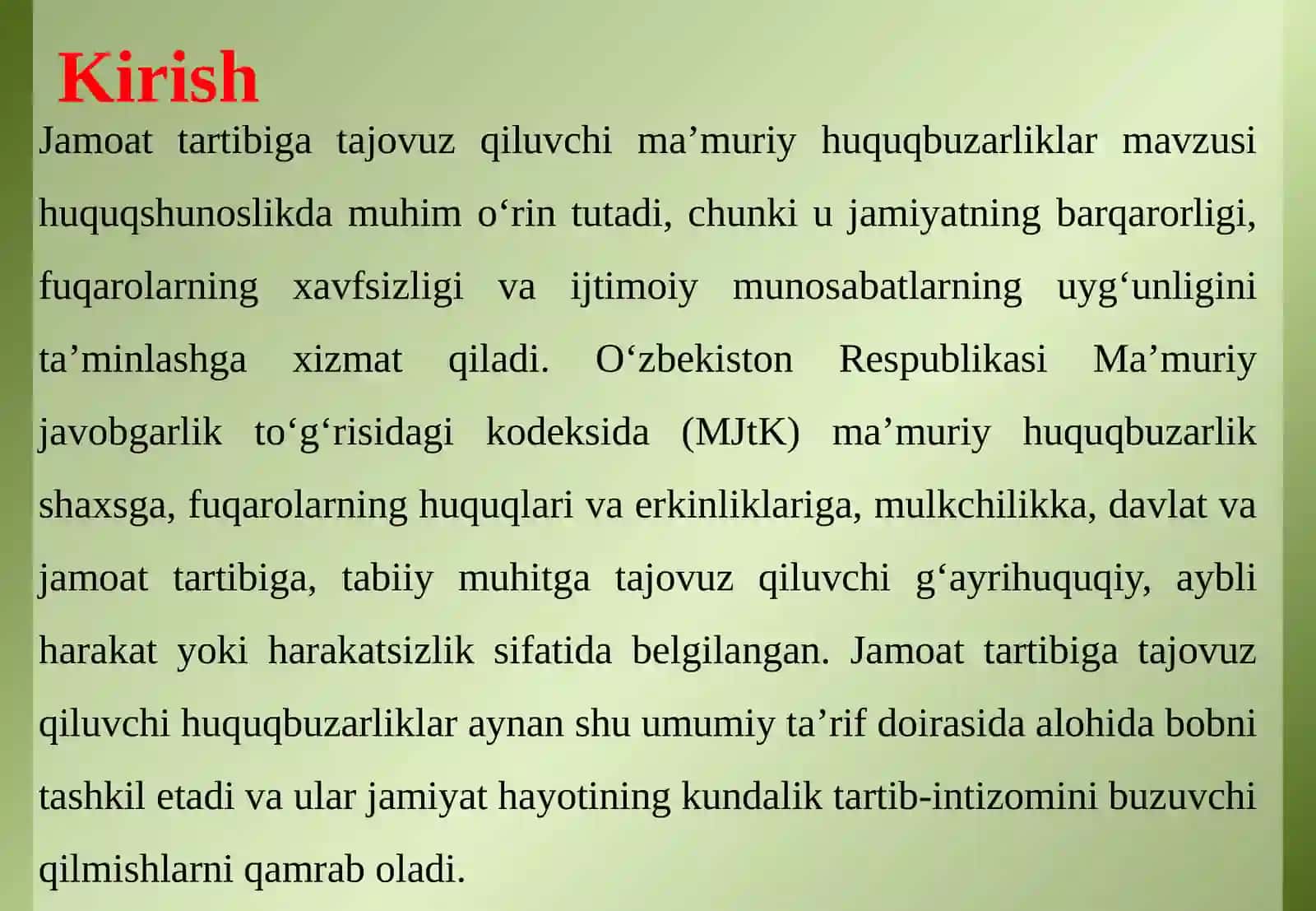 Jamoat tartibiga tajovuz qiluvchi ma'muriy huquqbuzarliklar tarkibi 4