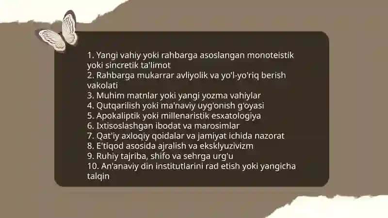 Yangi din ta'limotlar va sektalar 4