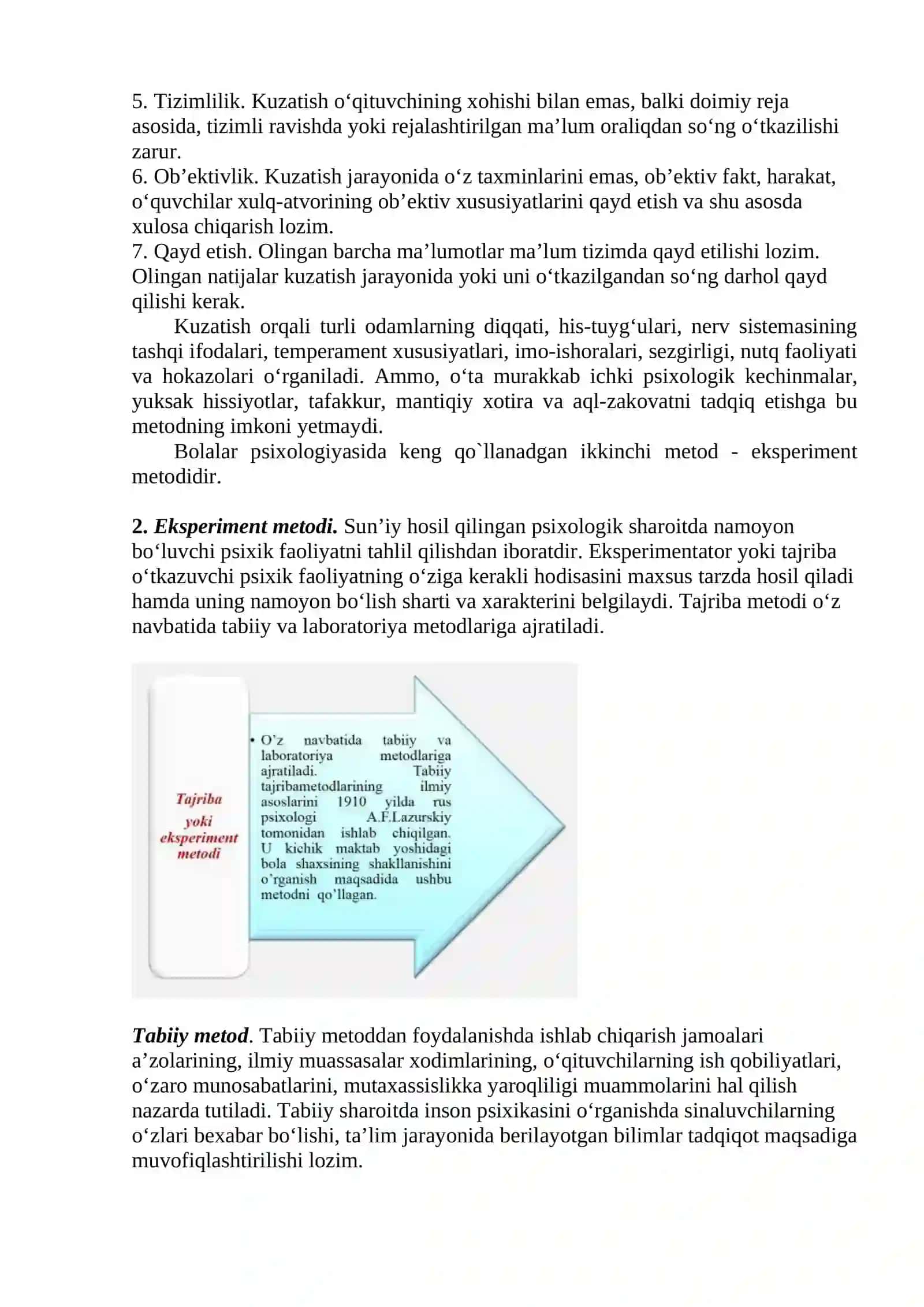 BOLALAR PSIXOLOGIYASI VA PSIXODIAGNOSTIKASI FANINING ASOSIY METODLARI 4