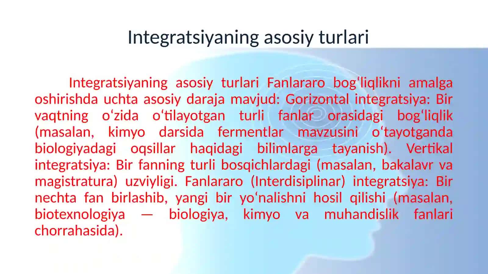 Fan sikllari integratsiyasi 4