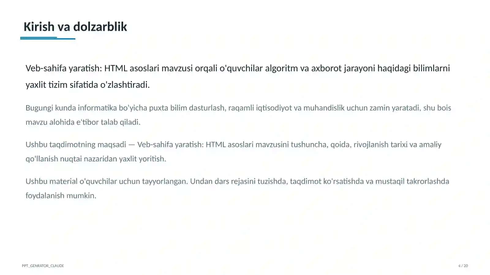 Veb-sahifa yaratish: HTML asoslari (9-sinf) 4