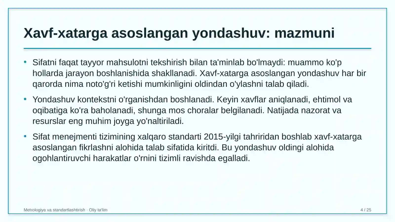 qoramolchilikda sifat menejmentida xavf xatarga asoslangan yondashuv 4641 4