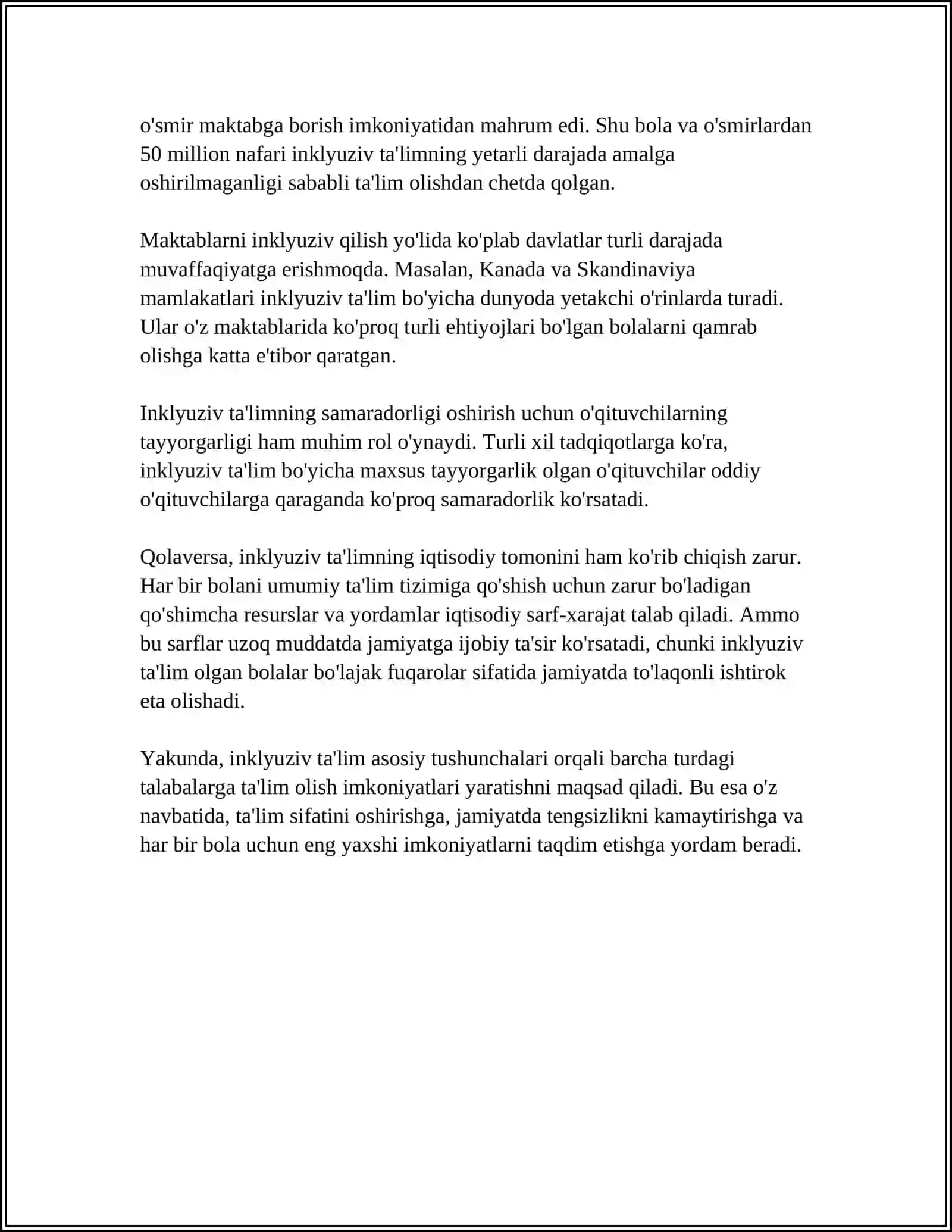 Boshlang'ich sinflarda inklyuziv ta'limni joriy etishning pedagogik mexanizmlari 4