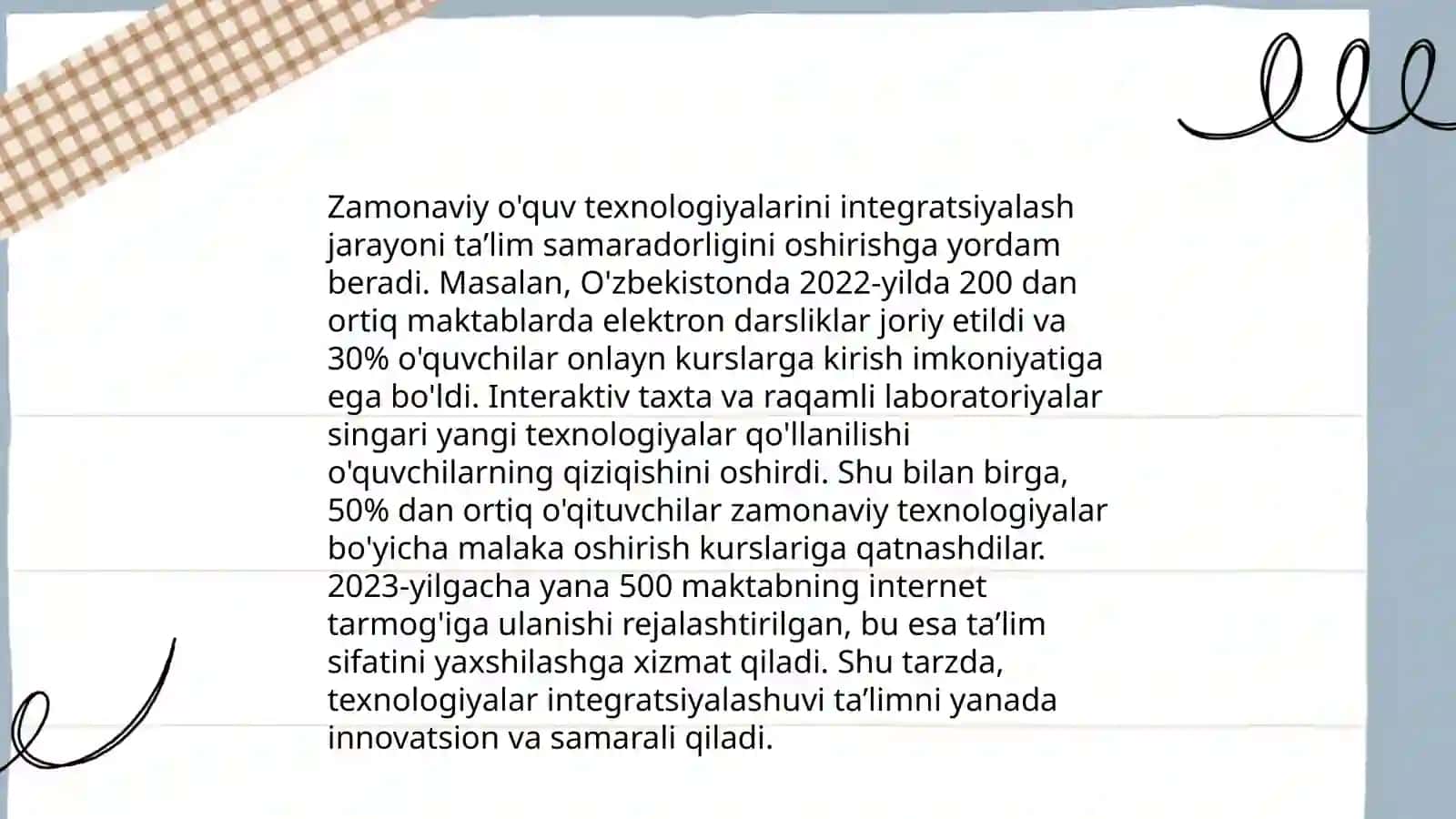 Innovatsion ta'lim texnologiyalari asosida integratsiyalashgan dars ishlanmalari 4