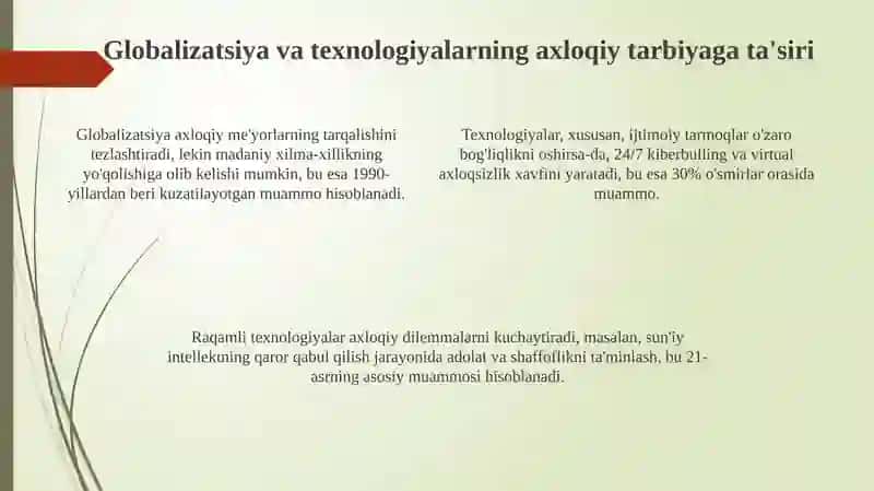 Zamonaviy axloqiy tarbiyaning yutuqlari va kamchiliklari 4