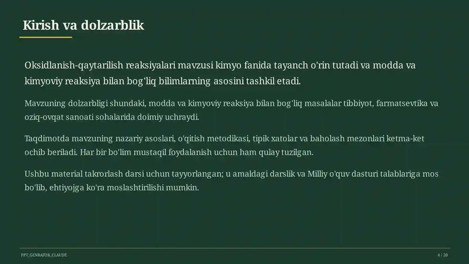 Oksidlanish-qaytarilish reaksiyalari (8-sinf) 4