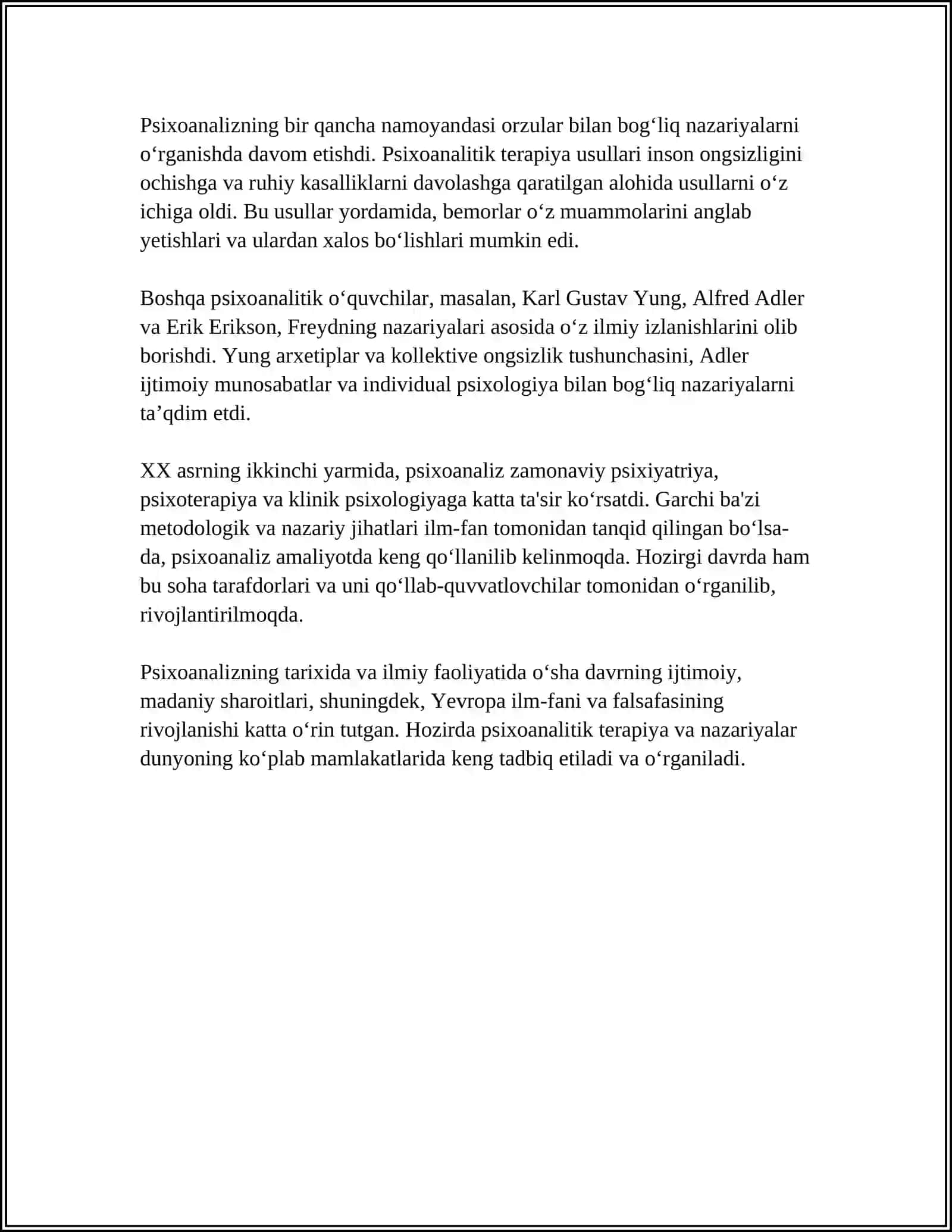 PSIXOLOGIYA TARIXIDA PSIXOANALIZ 4