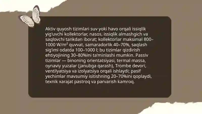 Binolarni isitish uchun quyosh issiqlik ta'minot tizimlari 4