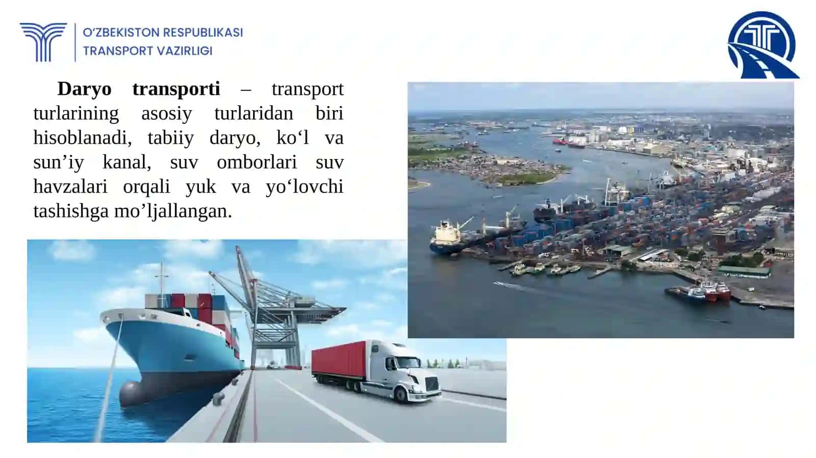 SUV TRANSPORTI VASUVYO‘LLARINING IQTISODIYOT TARMOQLARIDAGI O‘RNI 4