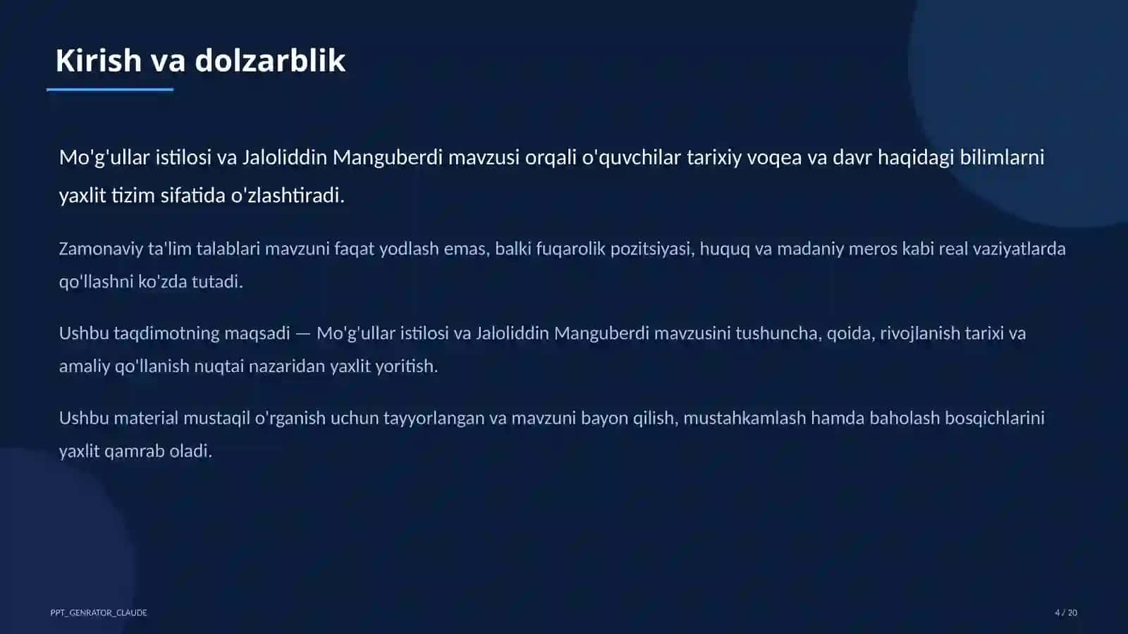 Mo'g'ullar istilosi va Jaloliddin Manguberdi (7-sinf) 4