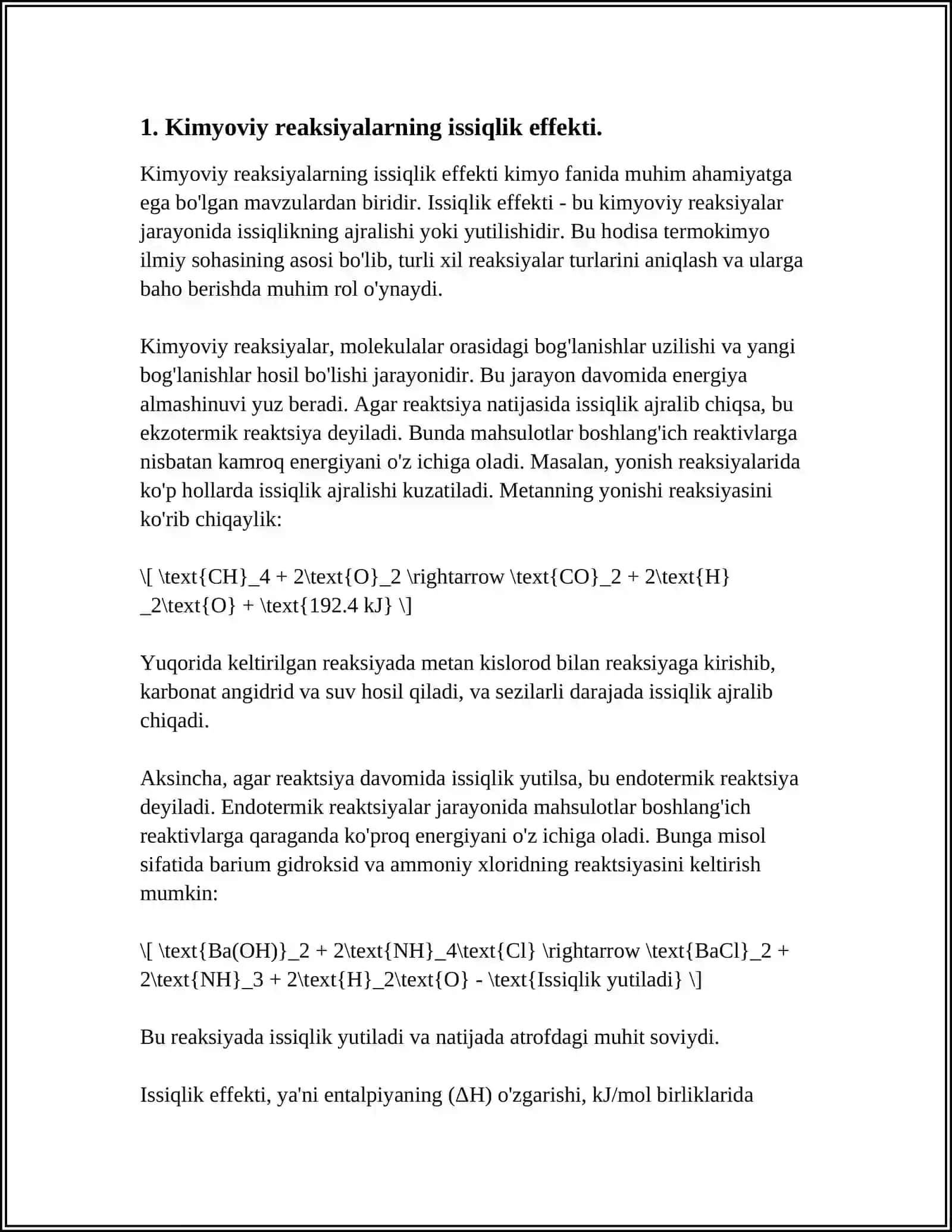 KIMYOVIY REAKSIYALARNING ISSIQLIK EFFEKTI 4