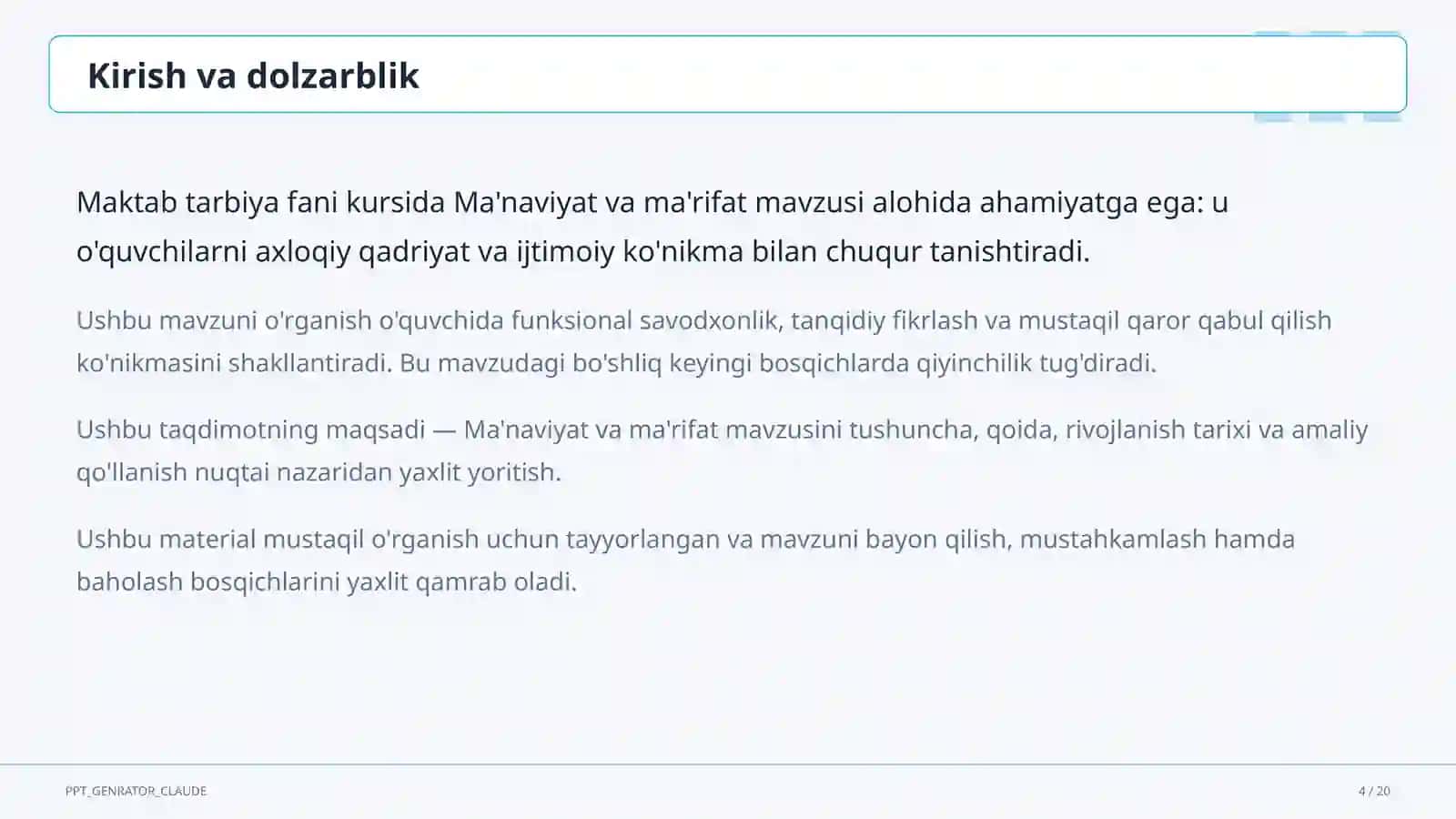 Ma'naviyat va ma'rifat (10-sinf) 4