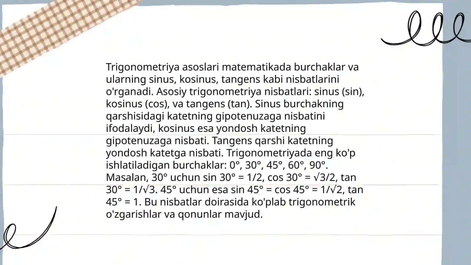 Tayanch ma’lumotlar 4