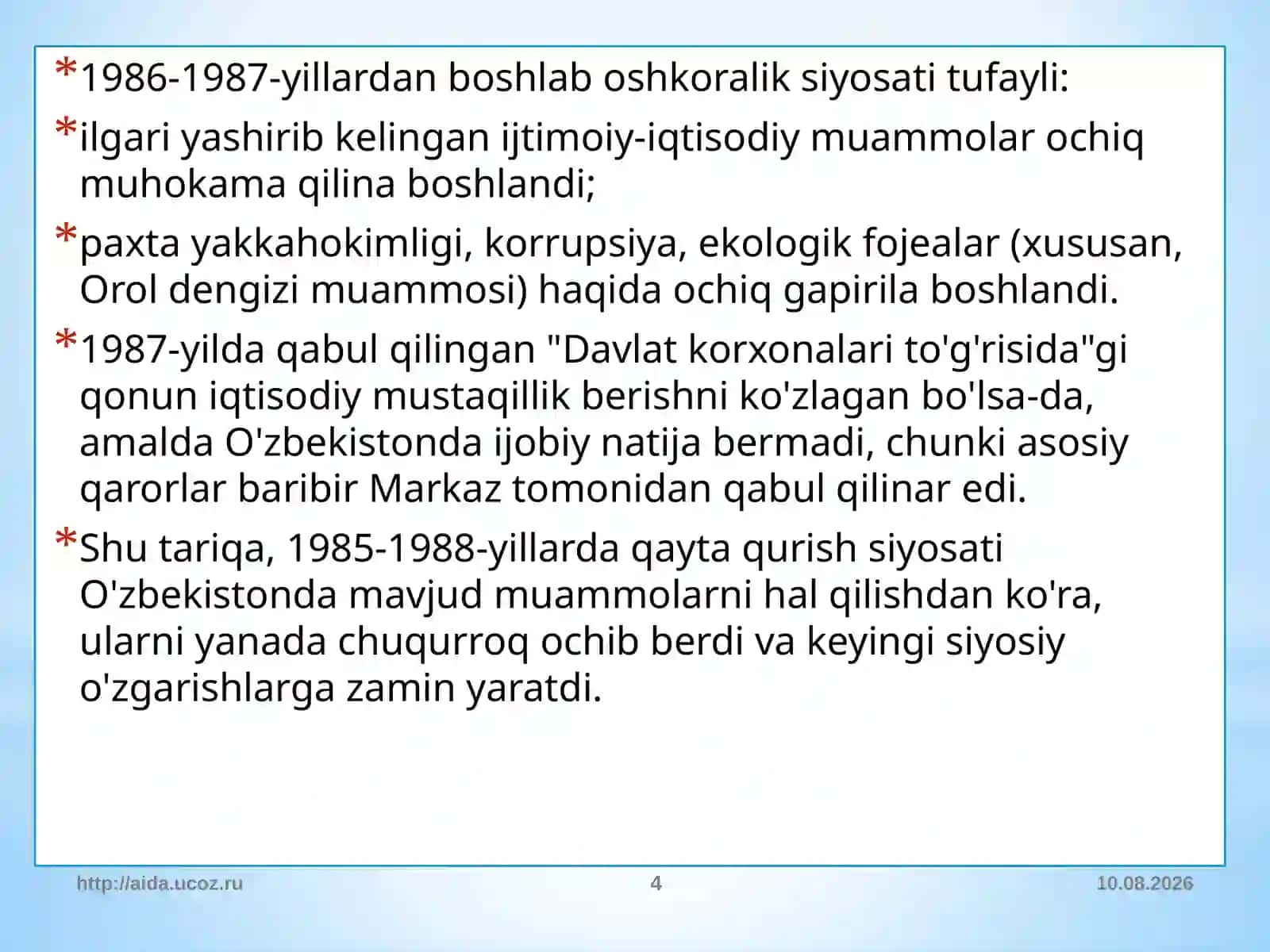 Qaytaqurish va uning oqibatlari 4