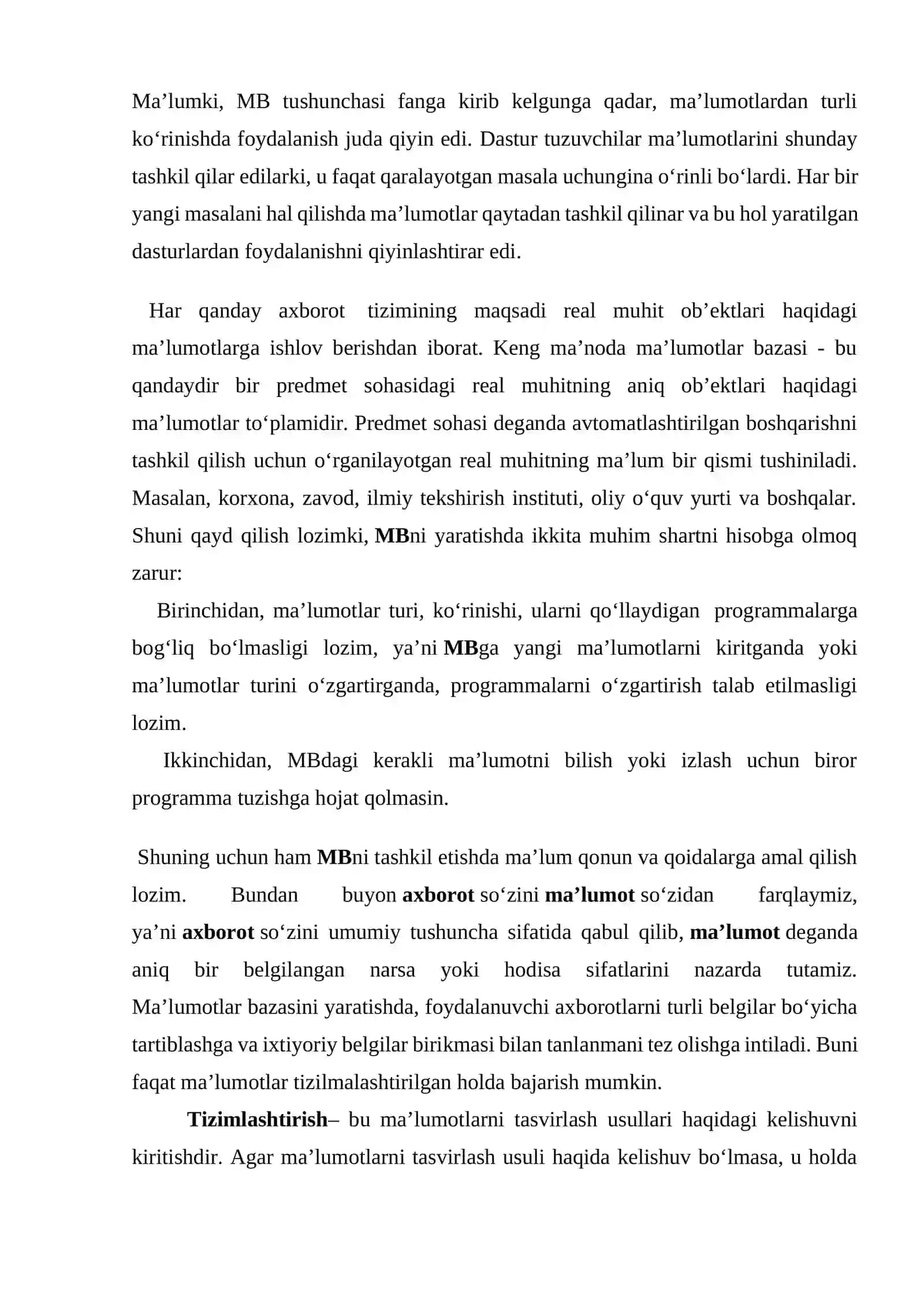 Ma’lumotlar bazasi texnologiyalari fanidan “Aloqa kompaniyalari” ma’lumotlar bazasi loyihasini boshqarish mavzusida 4