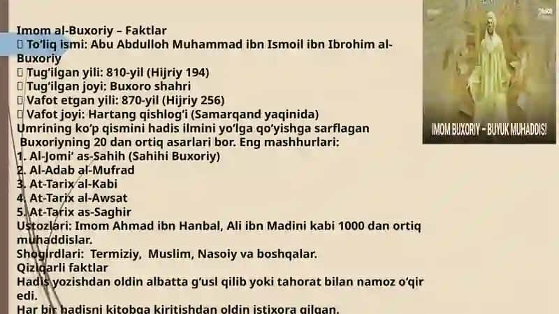 Buyuk hadis shunosolimlar va ulaning islam ma'daniyatiga qo'shgan h issasi 4