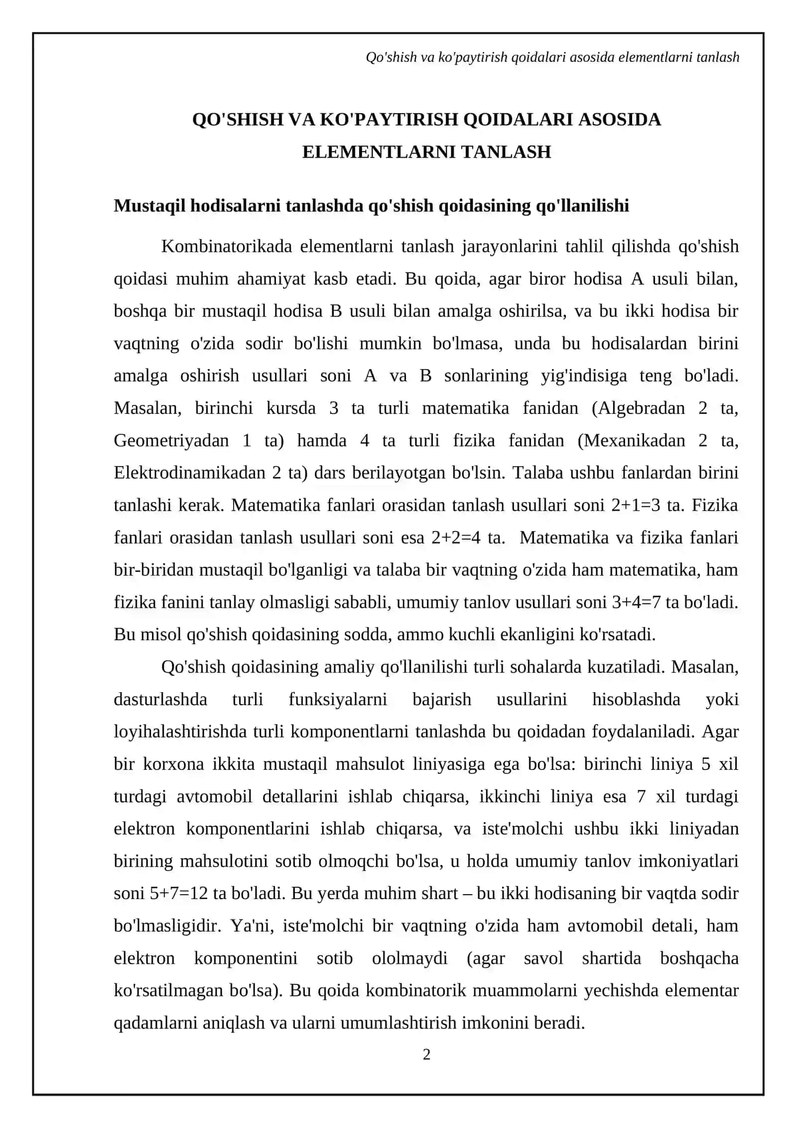 Kombinatorika asosiy qonunlari va formulalari 4