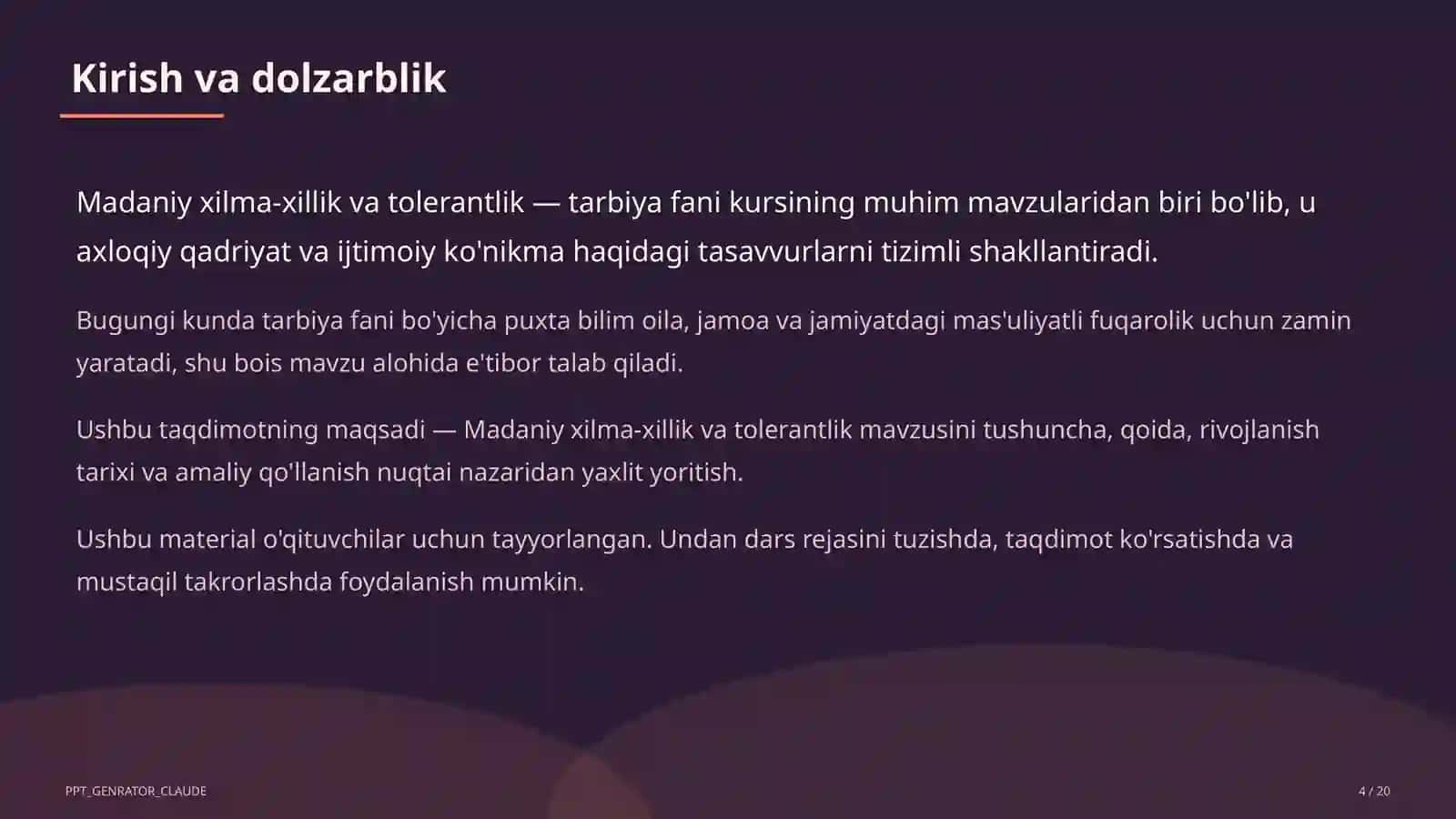 Madaniy xilma-xillik va tolerantlik (11-sinf) 4