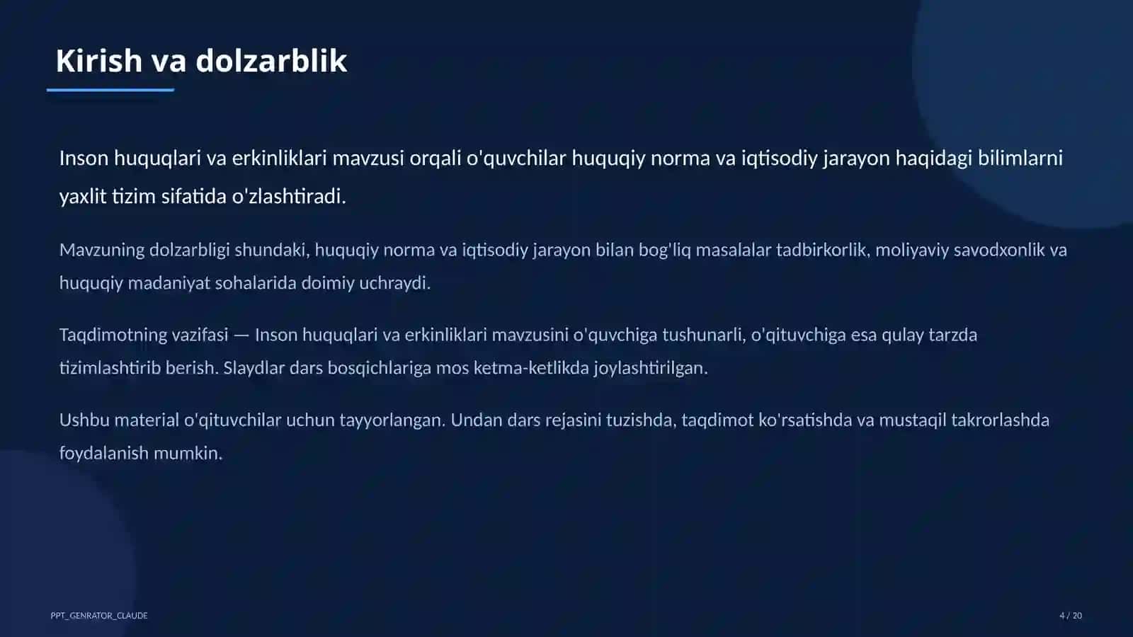 Inson huquqlari va erkinliklari (9-sinf) 4