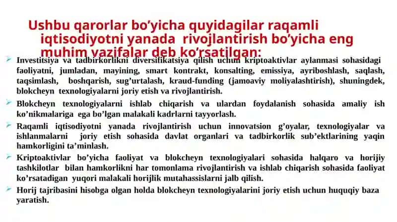Bulutli vablok cheyn texnologiyalari bilan ishlash mavzusi bo'yicha tahliliy taqdimot 4