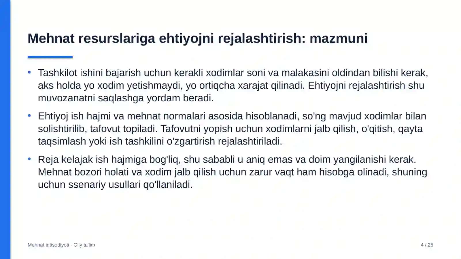 alkogolsiz ichimliklar ishlab chiqarishda mehnat resurslariga bo'lgan ehtiyojni rejalashtirish 9503 4