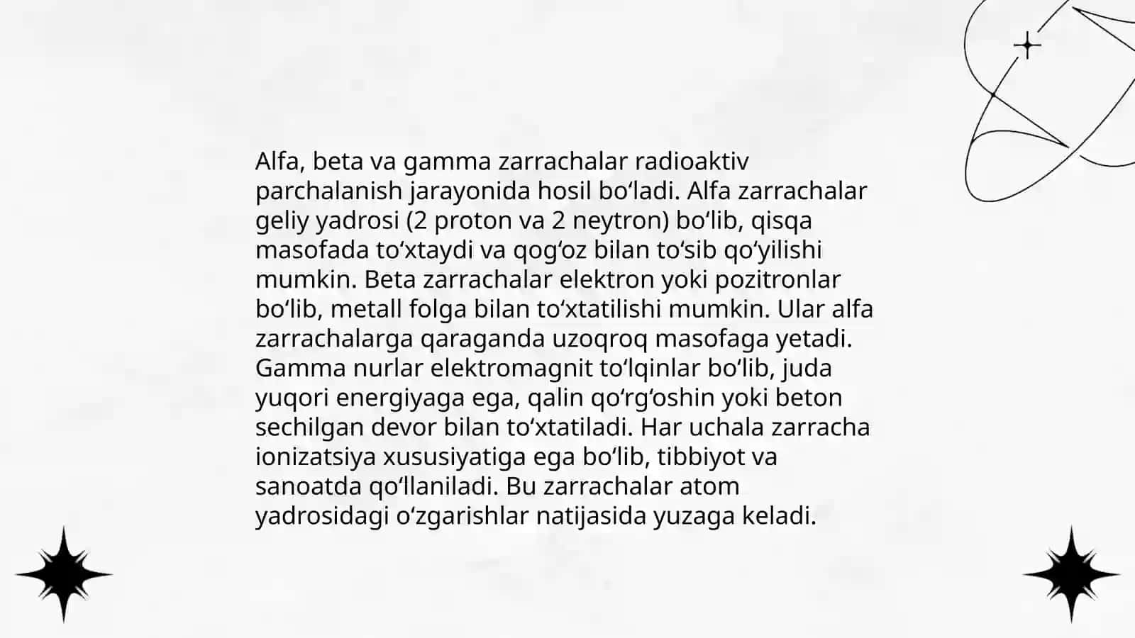 Radioaktivlikning oʻrganilishi. Atom tuzilishi modellari 4