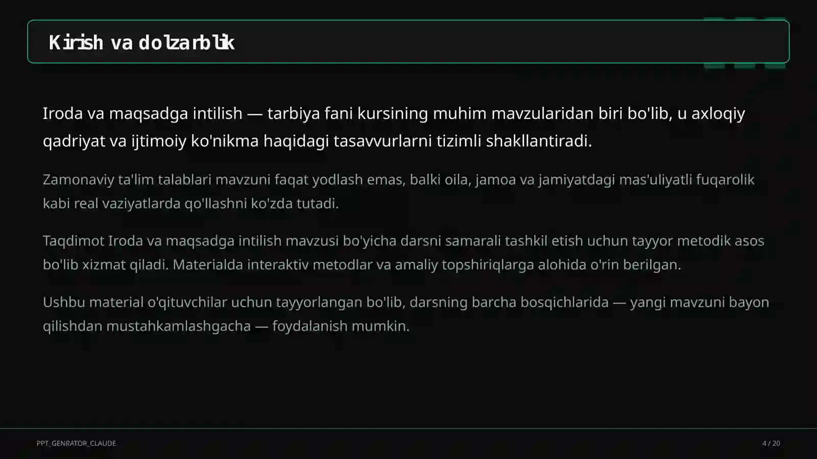 Iroda va maqsadga intilish (9-sinf) 4