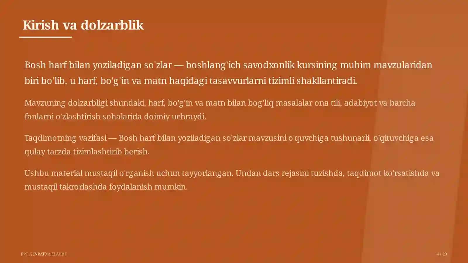 Bosh harf bilan yoziladigan so'zlar (2-sinf) 4