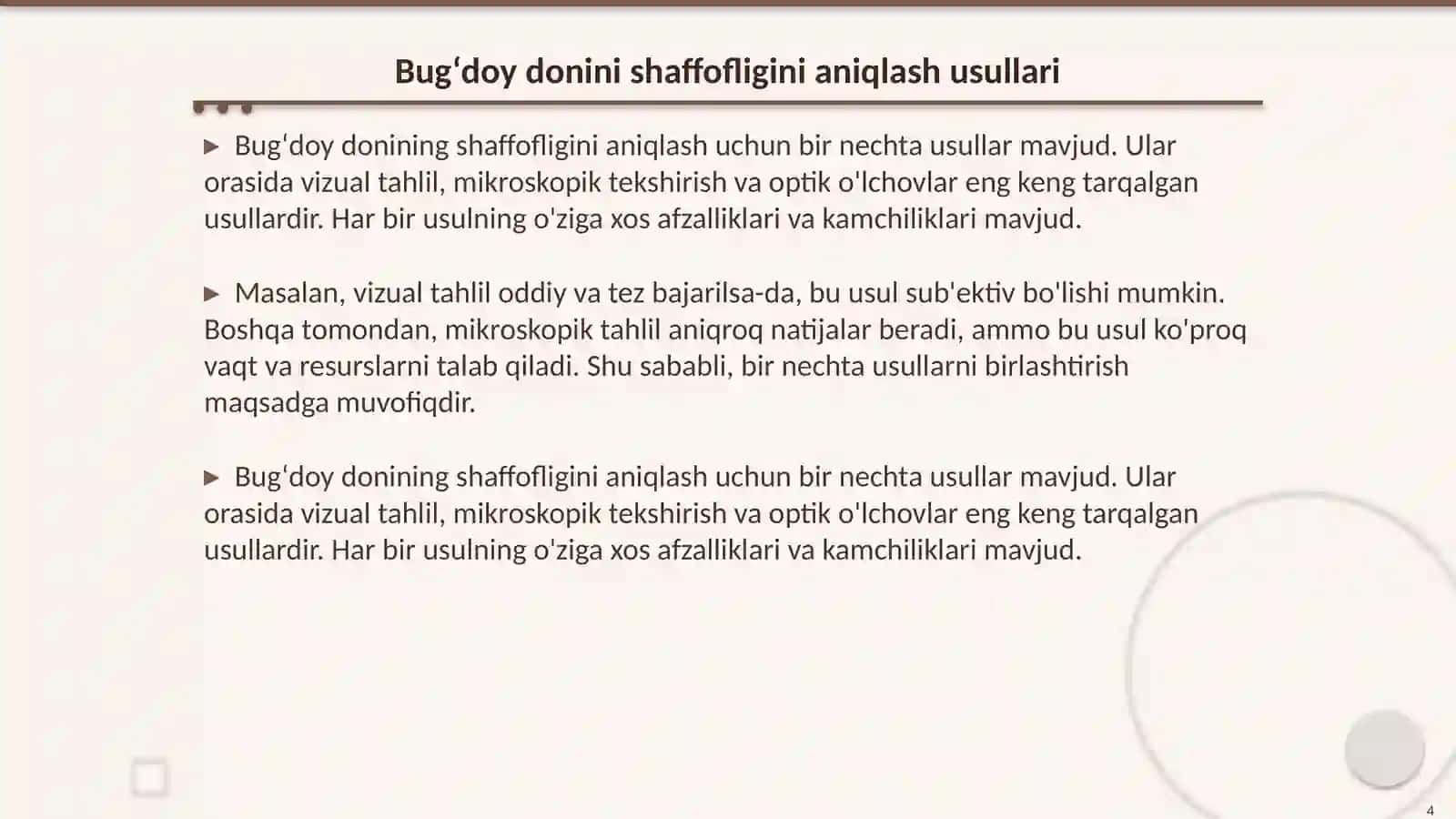 Bugʻdoy donini shaffofligini aniqlash 4