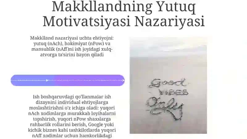 Motivatsiyaning psixologik nazariyalari va ularning boshqaruvda qo'llanilishi 4