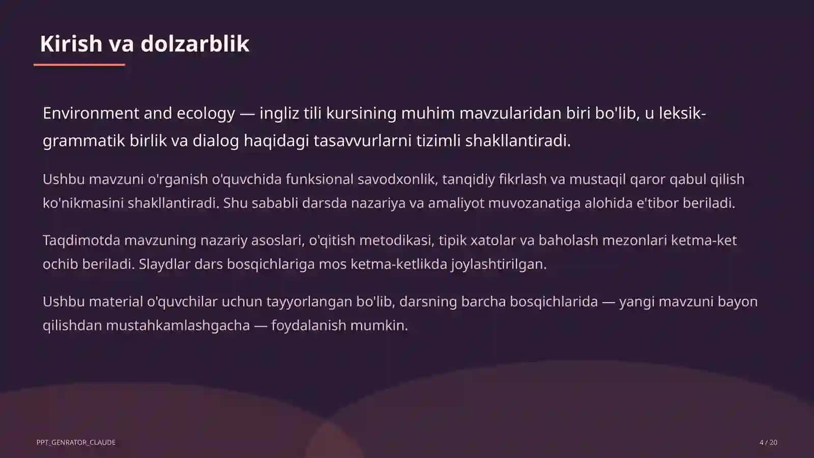 Environment and ecology (9-sinf) 4