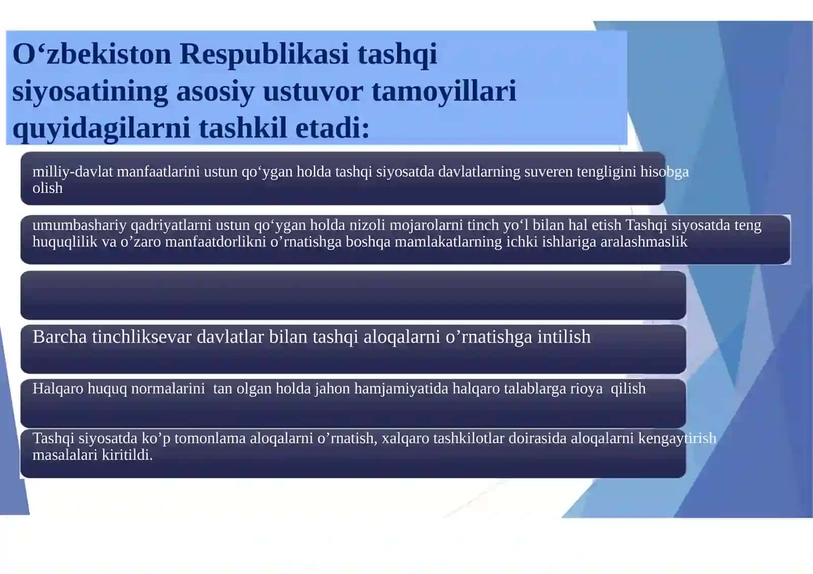 O’ZBEKISTON VA JAHON HAMJAMIYATI 4