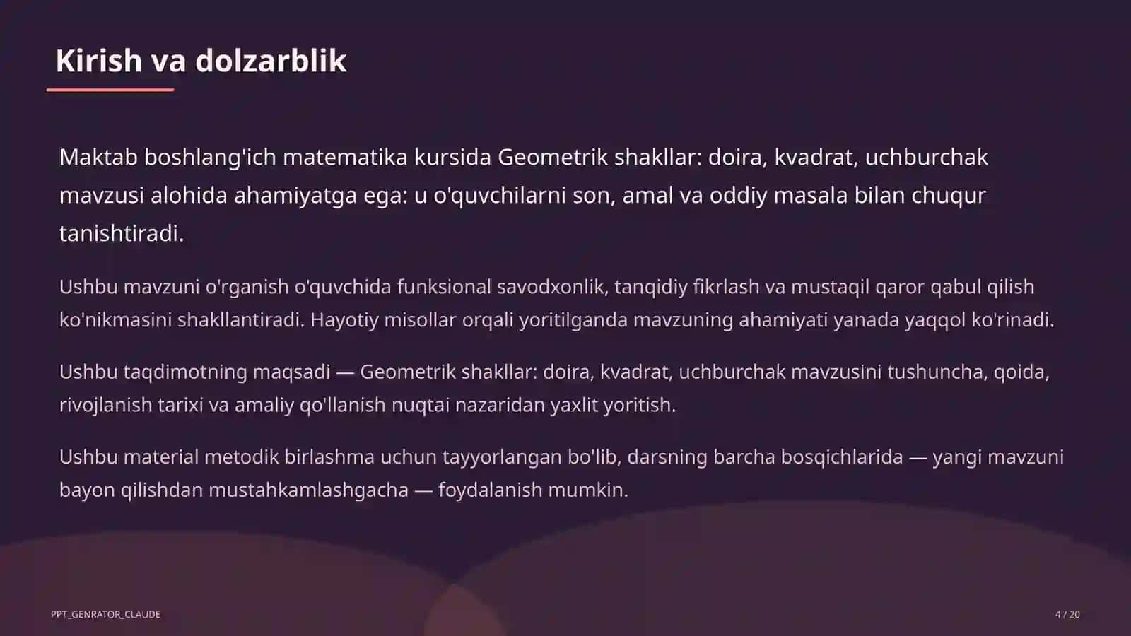 Geometrik shakllar: doira, kvadrat, uchburchak (1-sinf) 4
