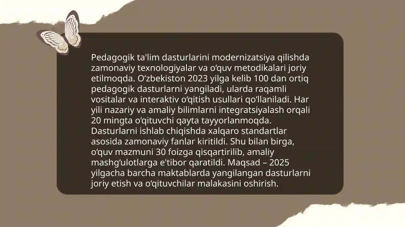 Pedagog kadrlar tayyorlash tupdan takomillashtirish to'g'risidagi farmoni 4