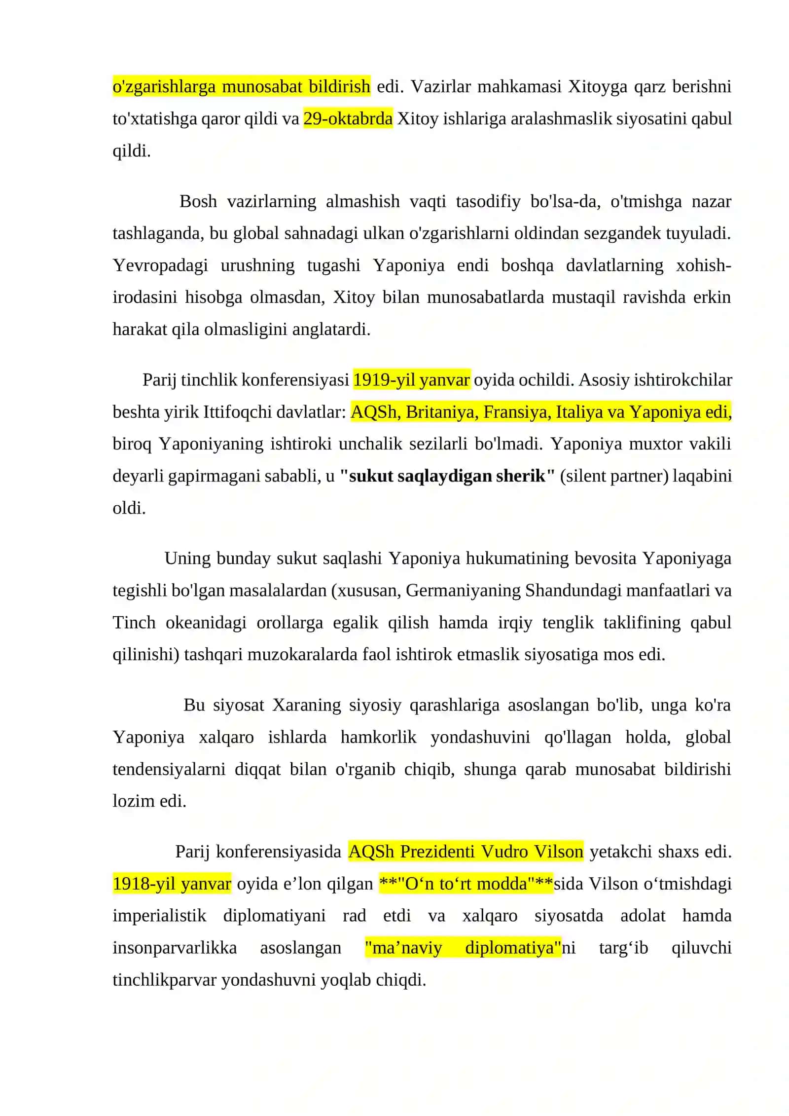 Birinchi jahon urushidan keyingi Yaponiyaning tashqi siyosati: hamkorlikdagi yondashuvga intilish 4