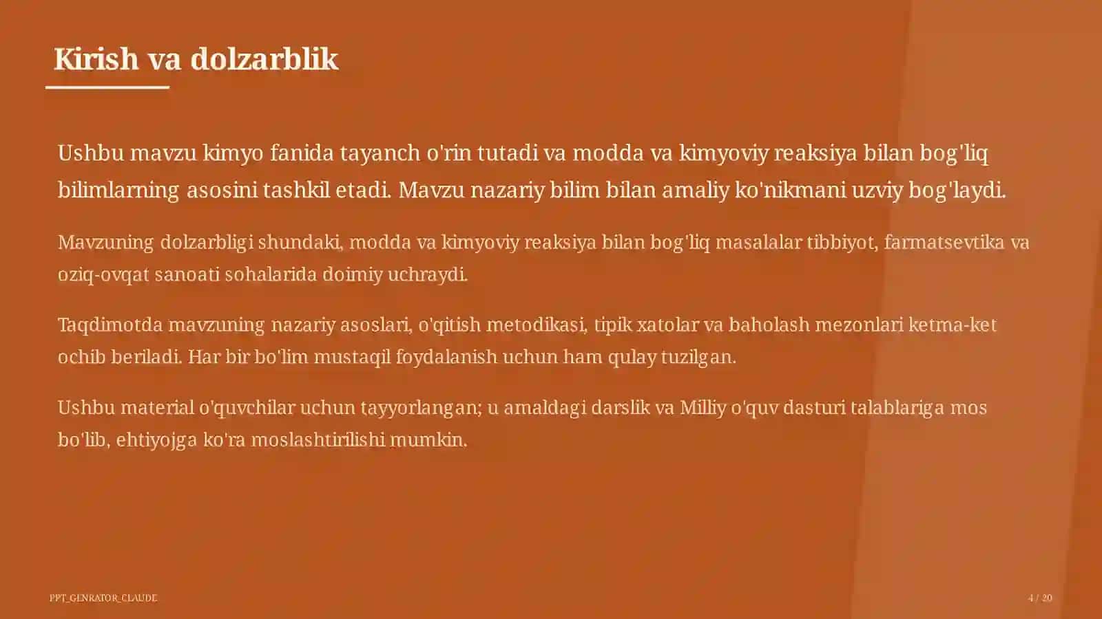 Moddalar va ularning xossalari: sof modda va aralashma (7-sinf) 4
