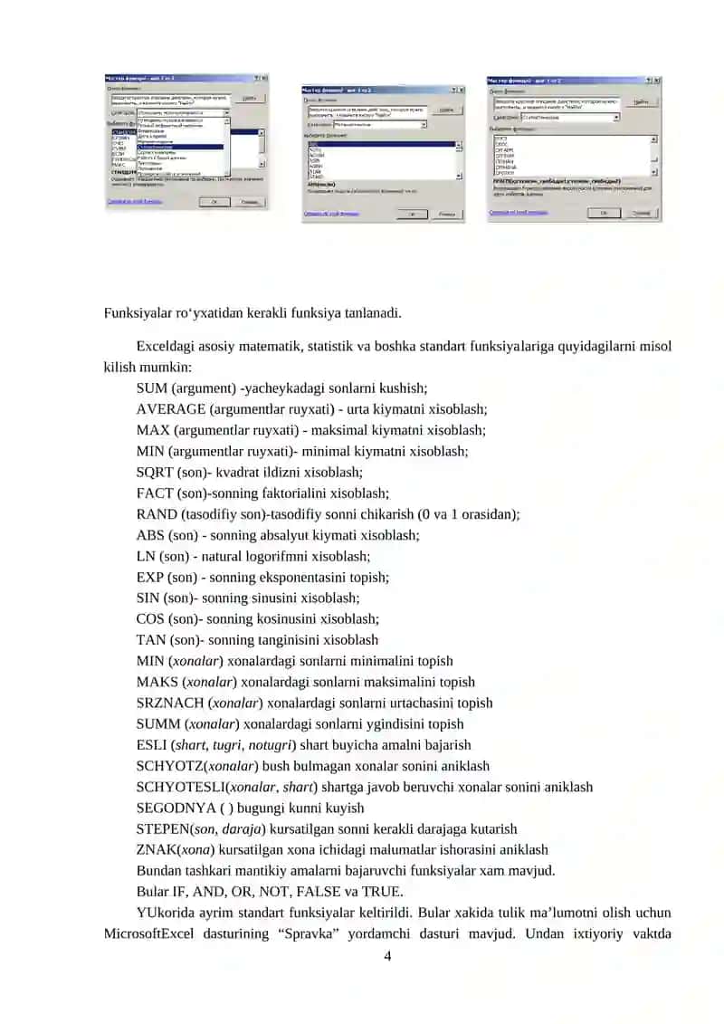 MICROSOFT EXCEL DASTURIDA O‘RTACHA QIYMAT, DISPERSIYA, ISHONCHLILIK INTERVALI XISOBLASH, T-STYUDENT (F-FISHER) KRITERIYSI, ISHONCHLILIK DARAJASI VA R-KORRELYATSIYA KOEFFITSIENTINI ANIQLASH VA BAHOLASH 4