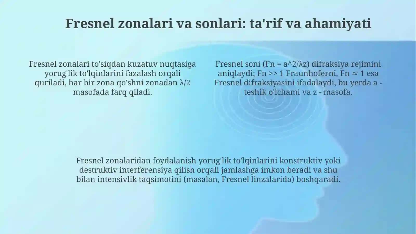 Oddiy to‘siqlardan Fresnel difraksiyasi 4