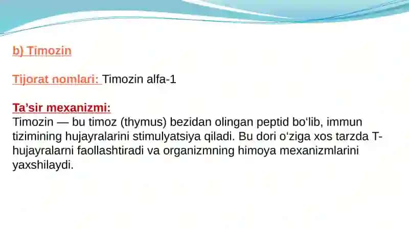 Immun tizimiga ta'sir qiluvchi dorilar .Vitaminlar 4