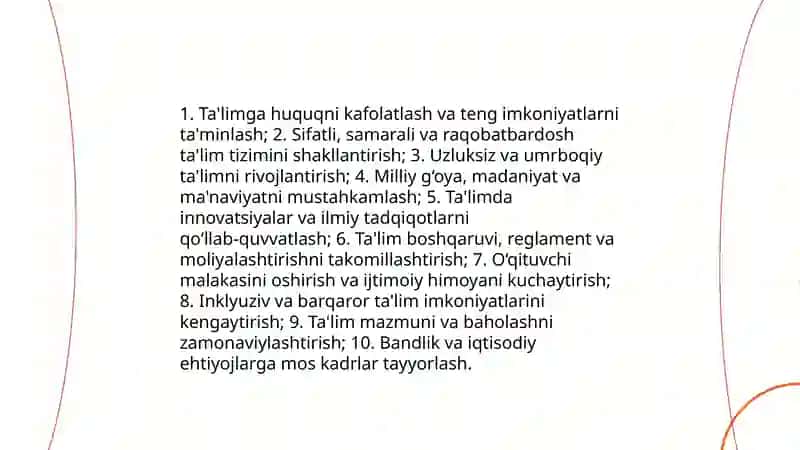 O‘zbekiston Respublikasi “Ta’lim to‘g‘risida”gi qonun va uning mohiyati 4