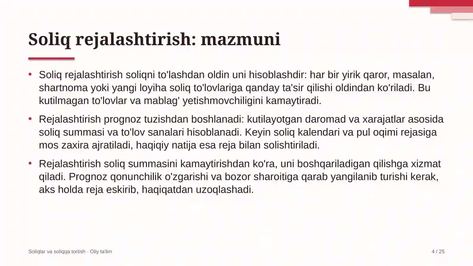 Madaniyat markazlarida soliq rejalashtirish 4