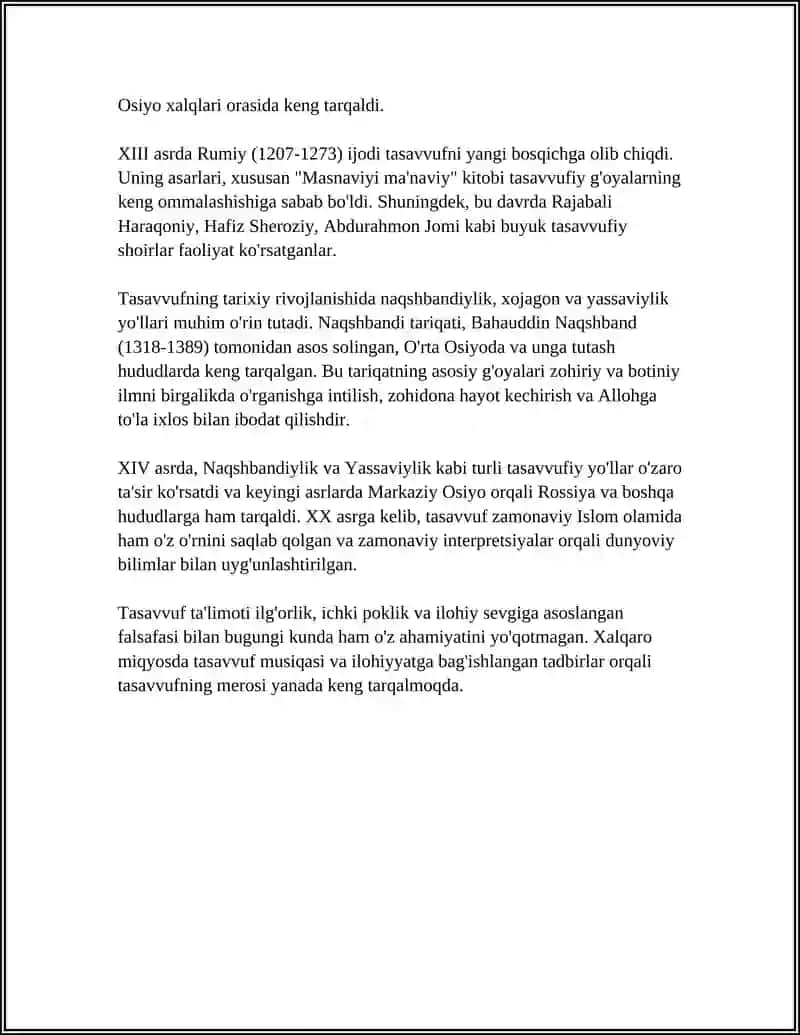 TASAVVUF TALIMOTI VA UNING SHARQ MADANIYATIGA TA’SIRI 4