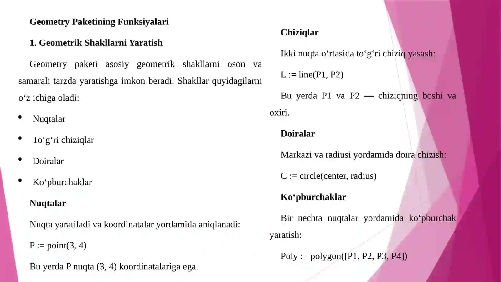 Matematik Geometriya Paketi 4
