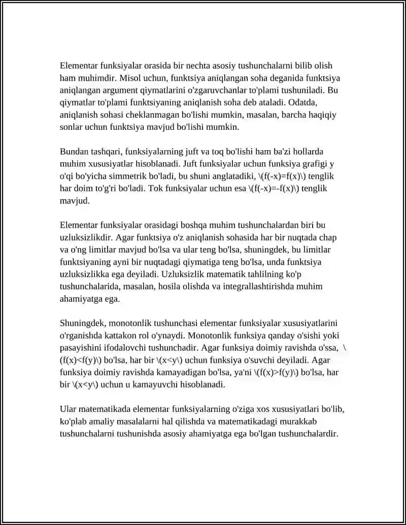 ELEMENTAR FUNKSIYALAR 4