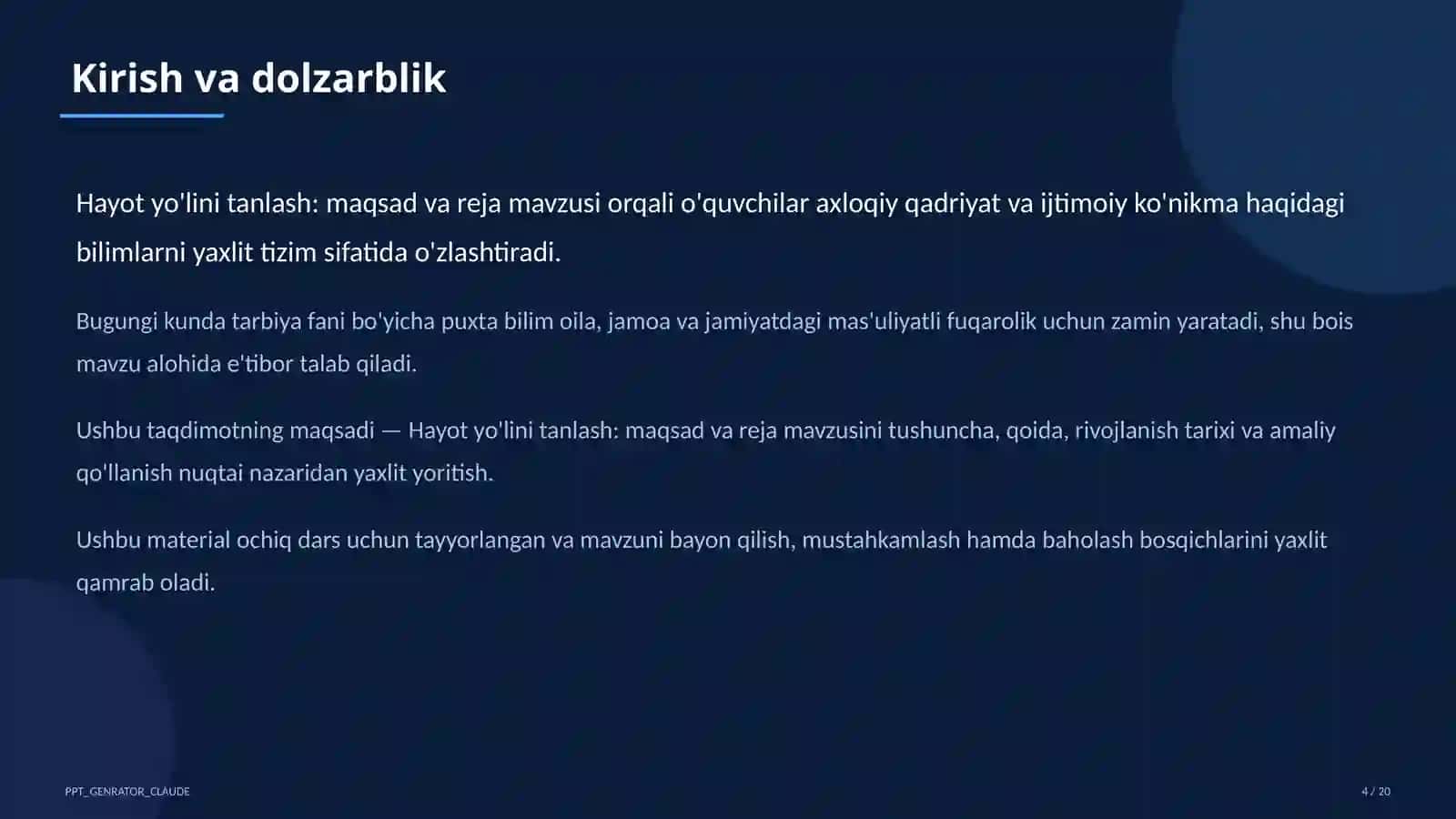 Hayot yo'lini tanlash: maqsad va reja (11-sinf) 4