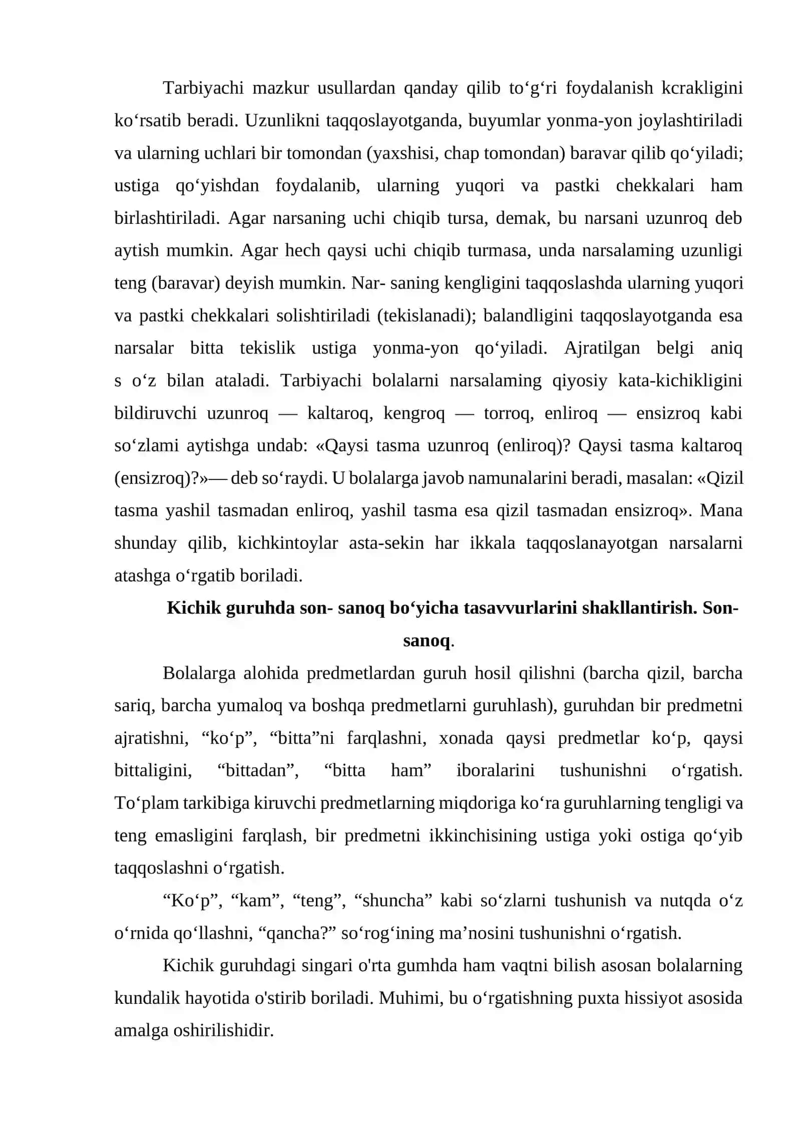 Elementara matematik tasavvurlarni shakllantirish metodikasi fanidan 4
