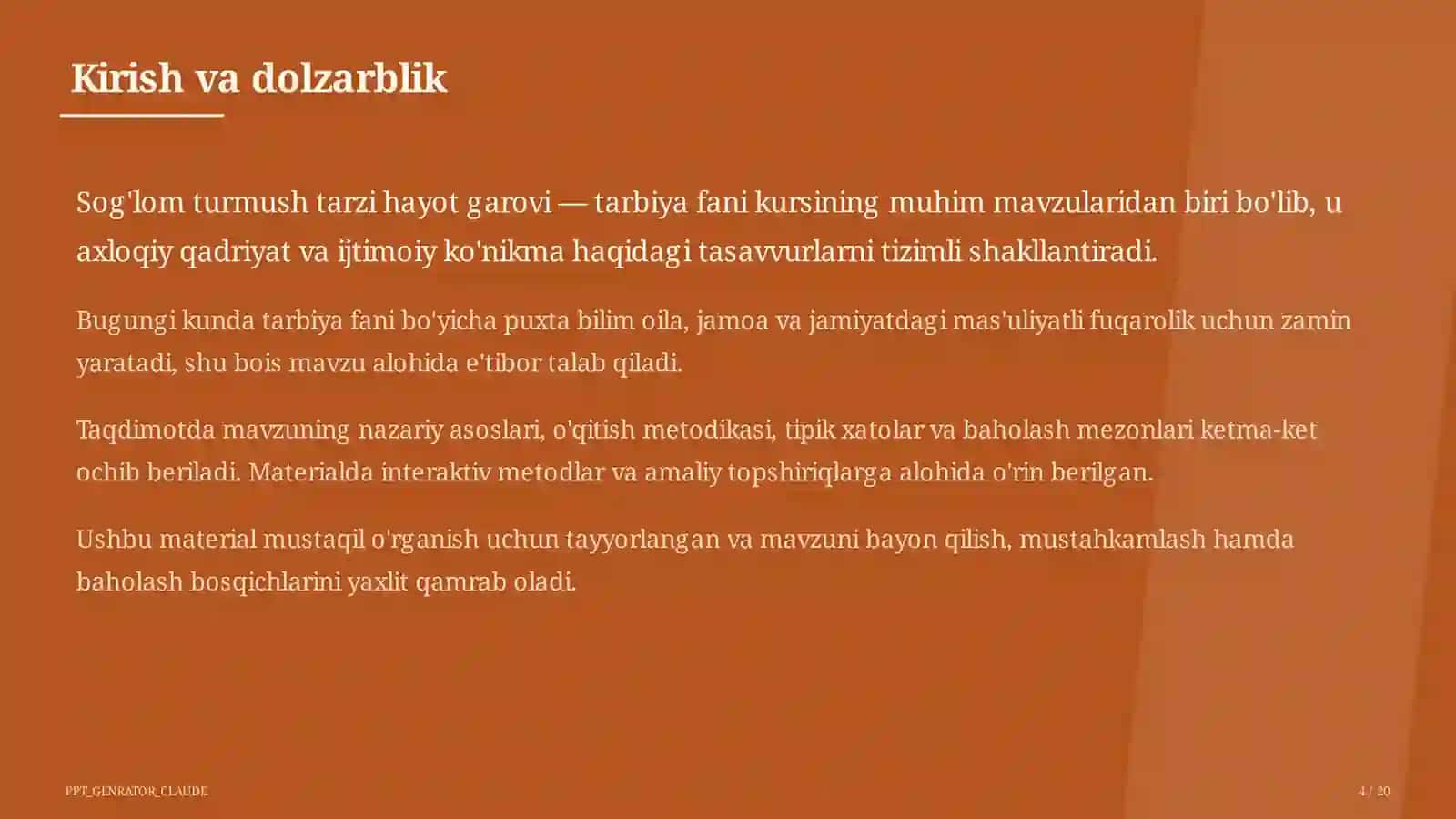 Sog'lom turmush tarzi hayot garovi (7-sinf) 4